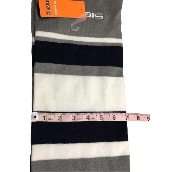 Signal Pukka Knit Scarf Navy Blue White Stripes New NWT One Size - Picture 7 of 11